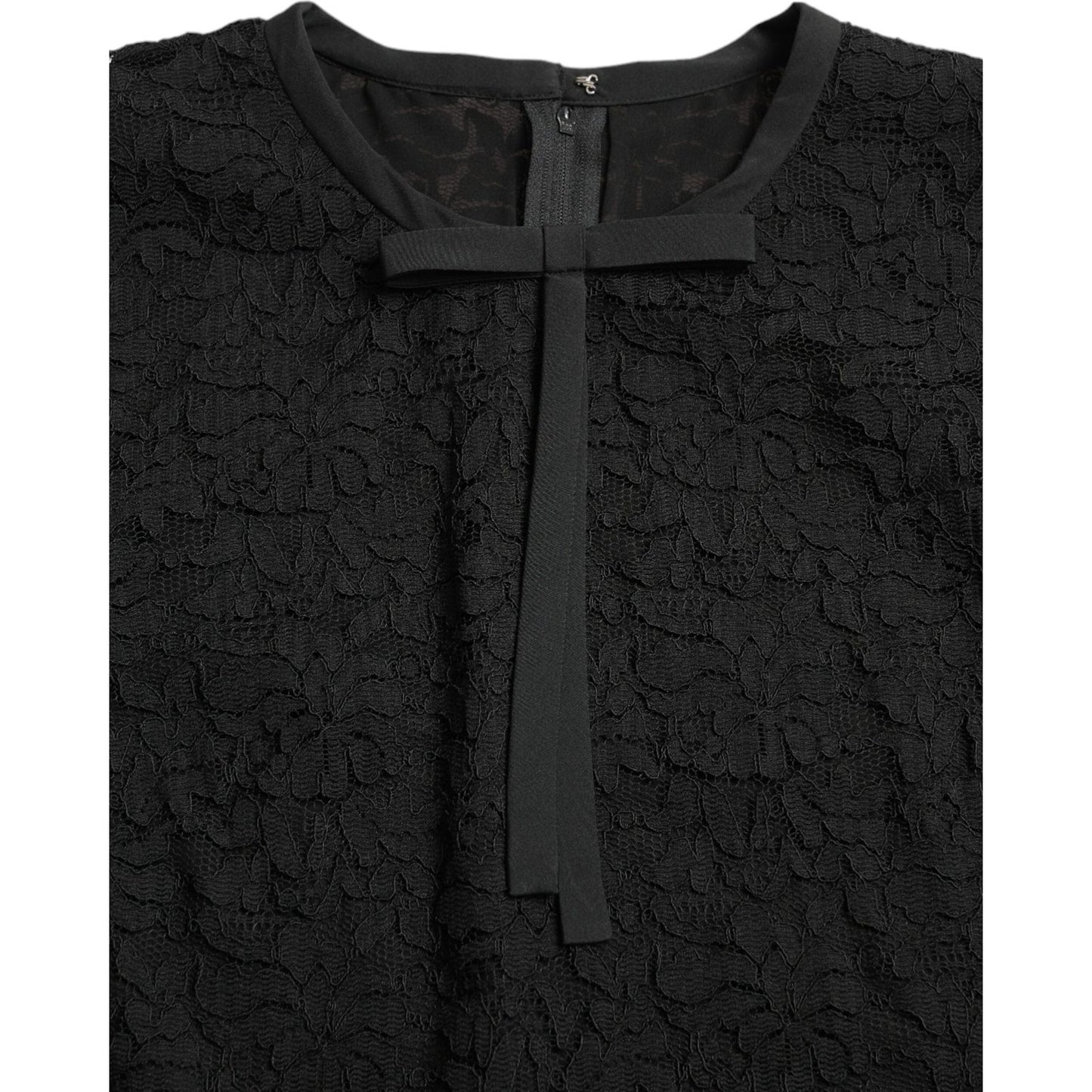 Dolce & Gabbana Black STAFF Blouse Floral Lace Nylon Top