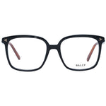 Bally Black Women Glasses Frame in full-rim style with black plastic frame and demo lenses, size 53-17-140, includes branded case.