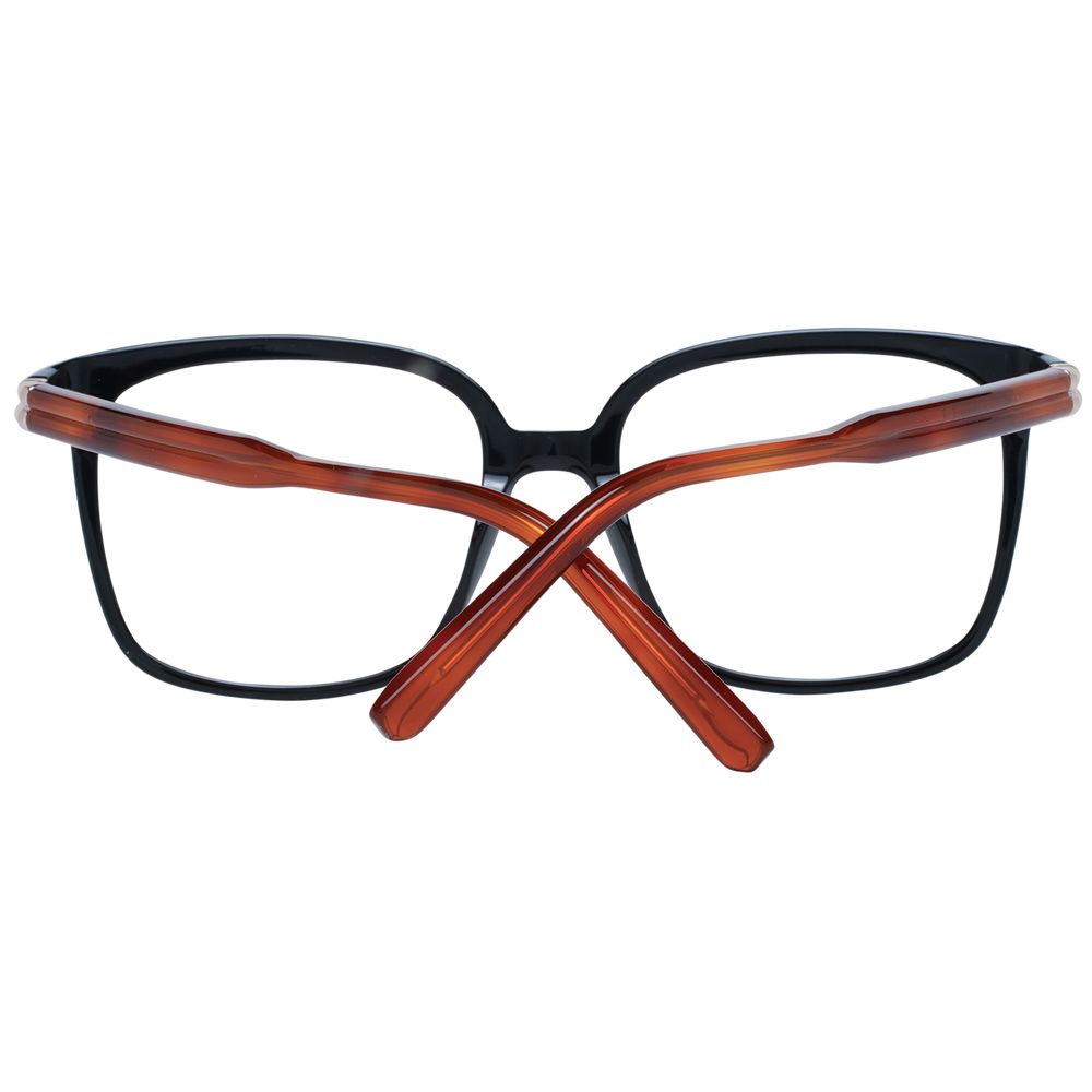 Bally Black Women Glasses Frame - stylish black plastic full-rim square spectacles for women, including branded case, size 53-17-140.