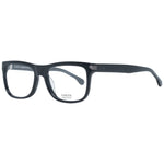 Lozza Black Men Glasses Frame - Square full-rim plastic frame, demo lenses, black color, size 51-0-0, temples length 145mm.