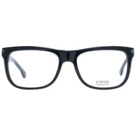 Lozza Black Men Glasses Frame, square full-rim style with black plastic material, demo lenses, and 51mm width, ideal for men's fashion.