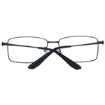 BMW Black Men Glasses Frame, metal full-rim, rectangle style, 57-16-150 size, demo plastic lenses, ideal for men, includes branded case