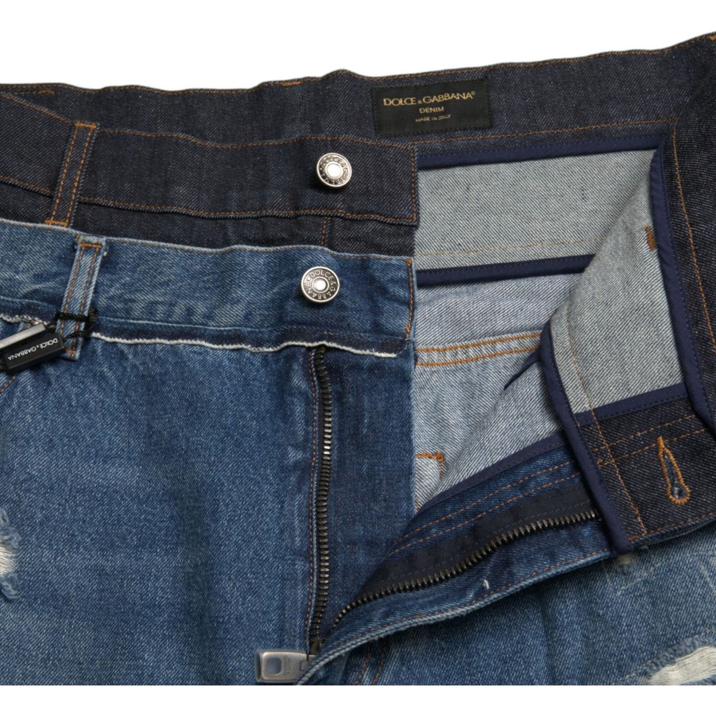 Dolce & Gabbana Blue Tattered Cotton Men Denim Jeans