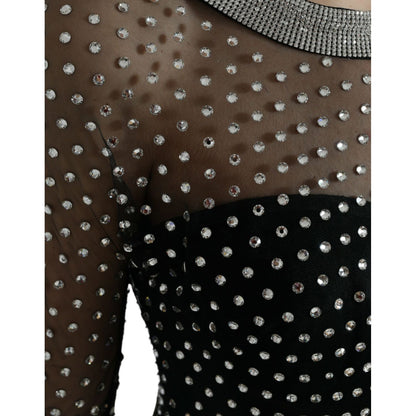 Dolce & Gabbana Black Crystal Embellished A-line Gown Dress