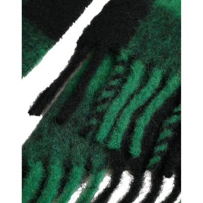 Dolce & Gabbana Black Green Buffalo Check Poncho Coat Jacket