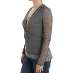 Ermanno Scervino Gray Wool Blend Stretch Long Sleeve Sweater SIG12586-2