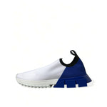 Dolce & Gabbana White Blue Sorrento Low Top Men Casual Sneakers Shoes