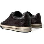 Dolce & Gabbana Brown Croc Exotic Leather Men Casual Sneakers Shoes