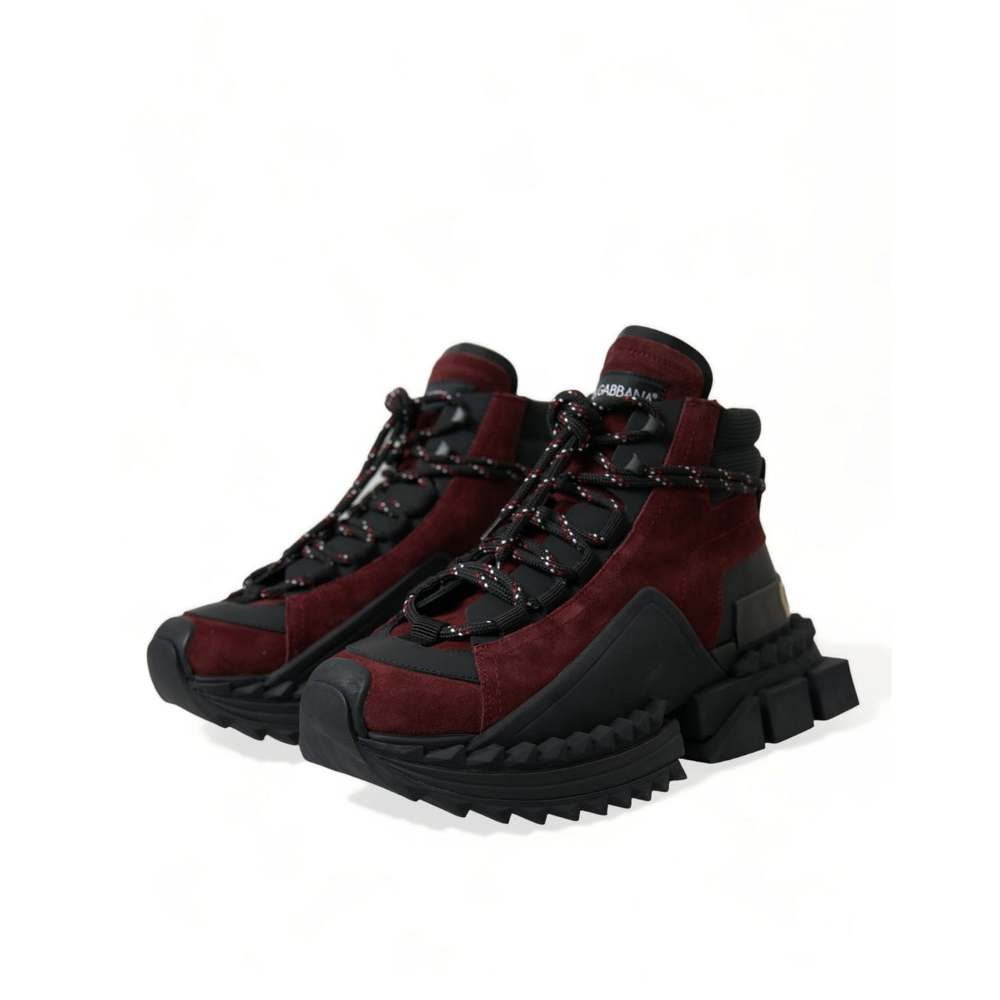 Dolce & Gabbana Burgundy Super King High Top Men Sneakers Shoes