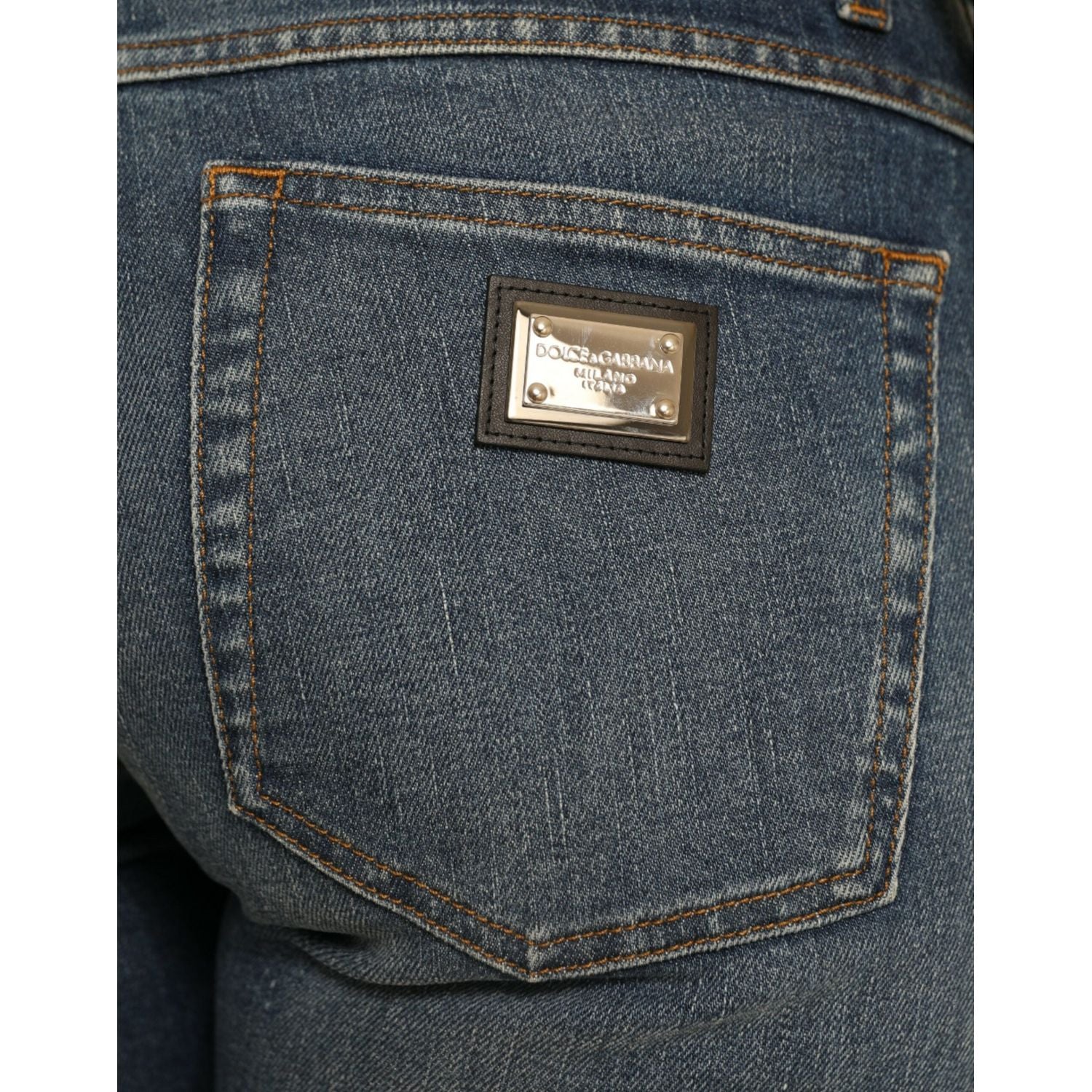 Dolce & Gabbana Blue BOYFRIEND Mid Waist Cotton Denim Jeans