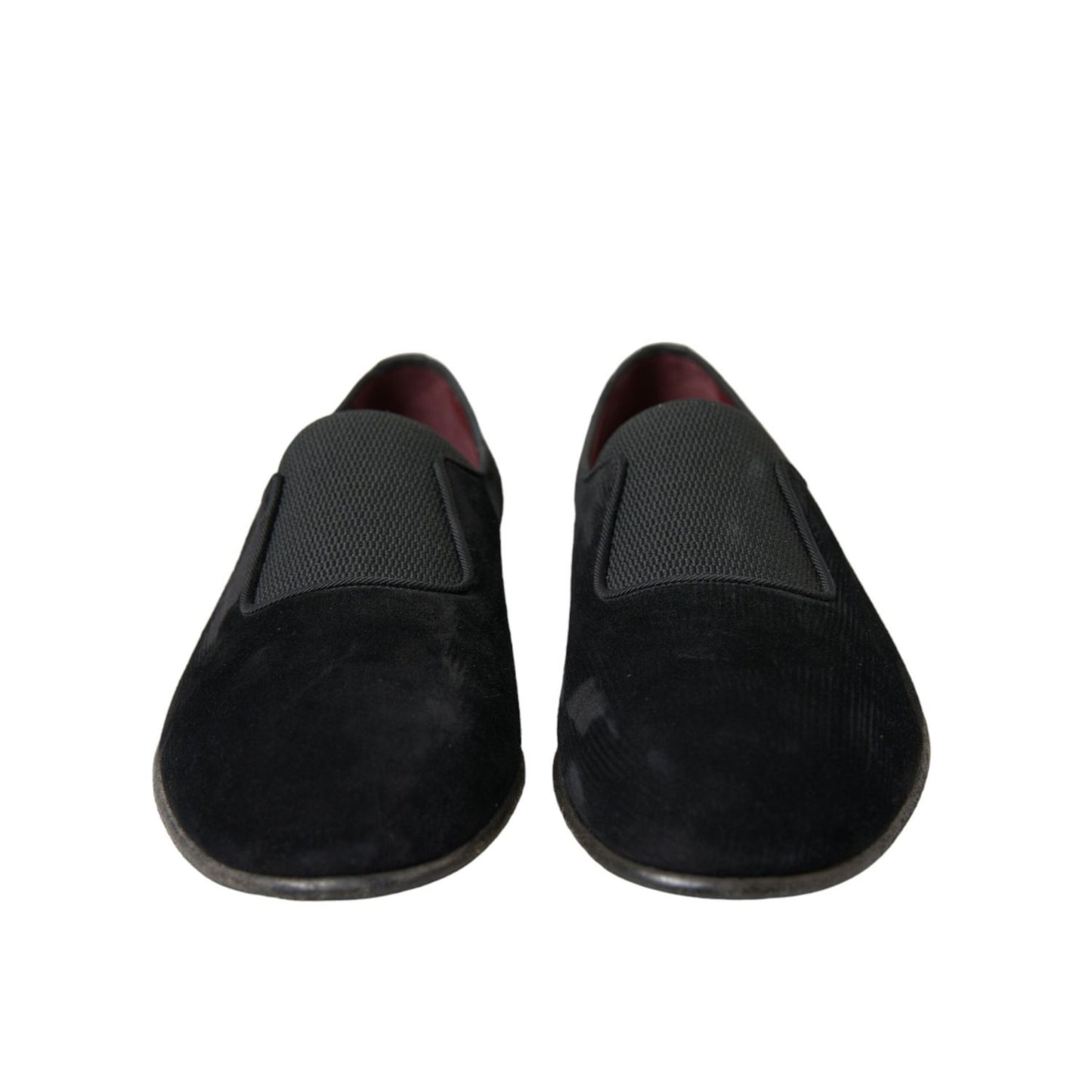 Dolce & Gabbana Black RUNWAY Velour AMALFI Loafers Shoes