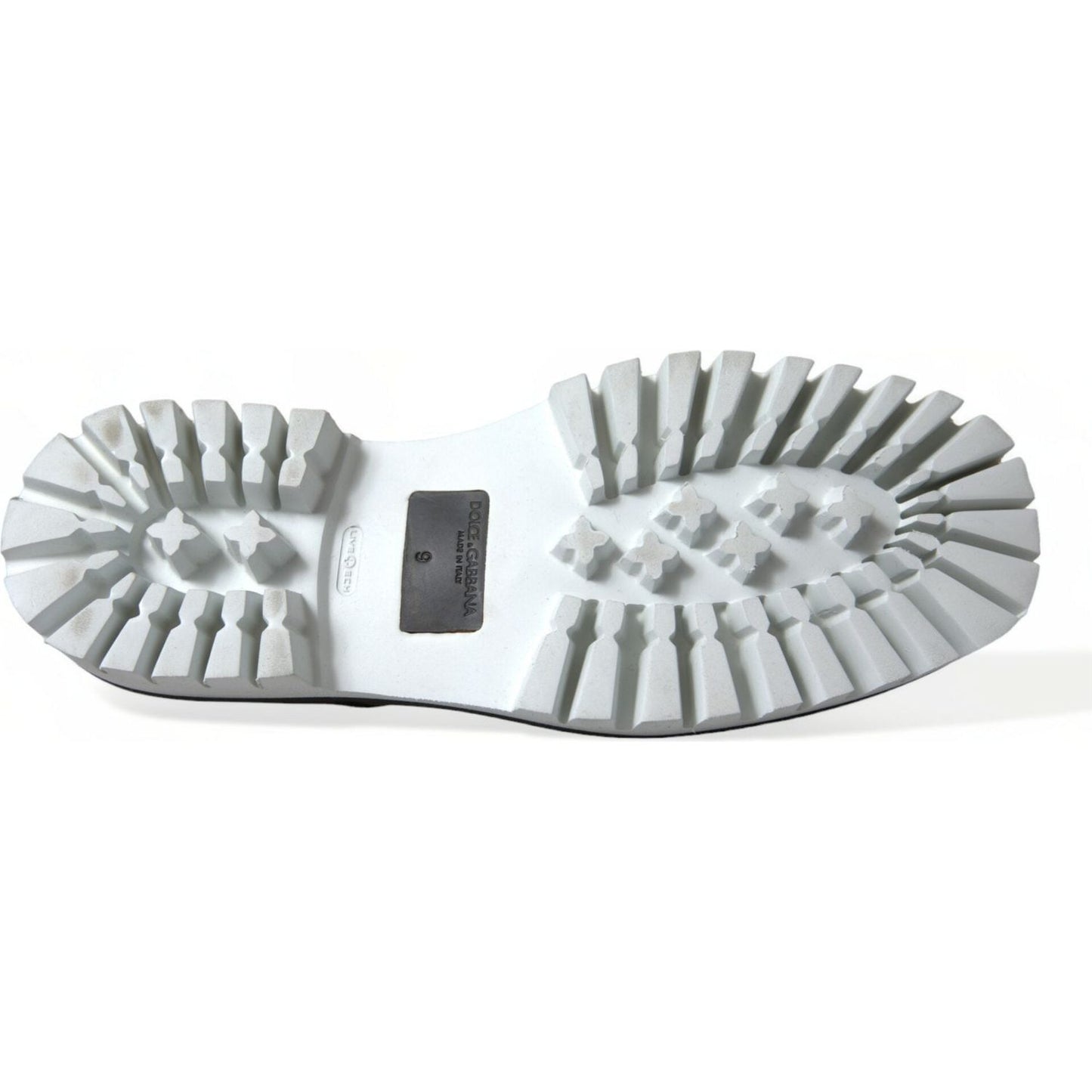 Dolce & Gabbana Black White Leather Lace Up Derby Dress Shoes