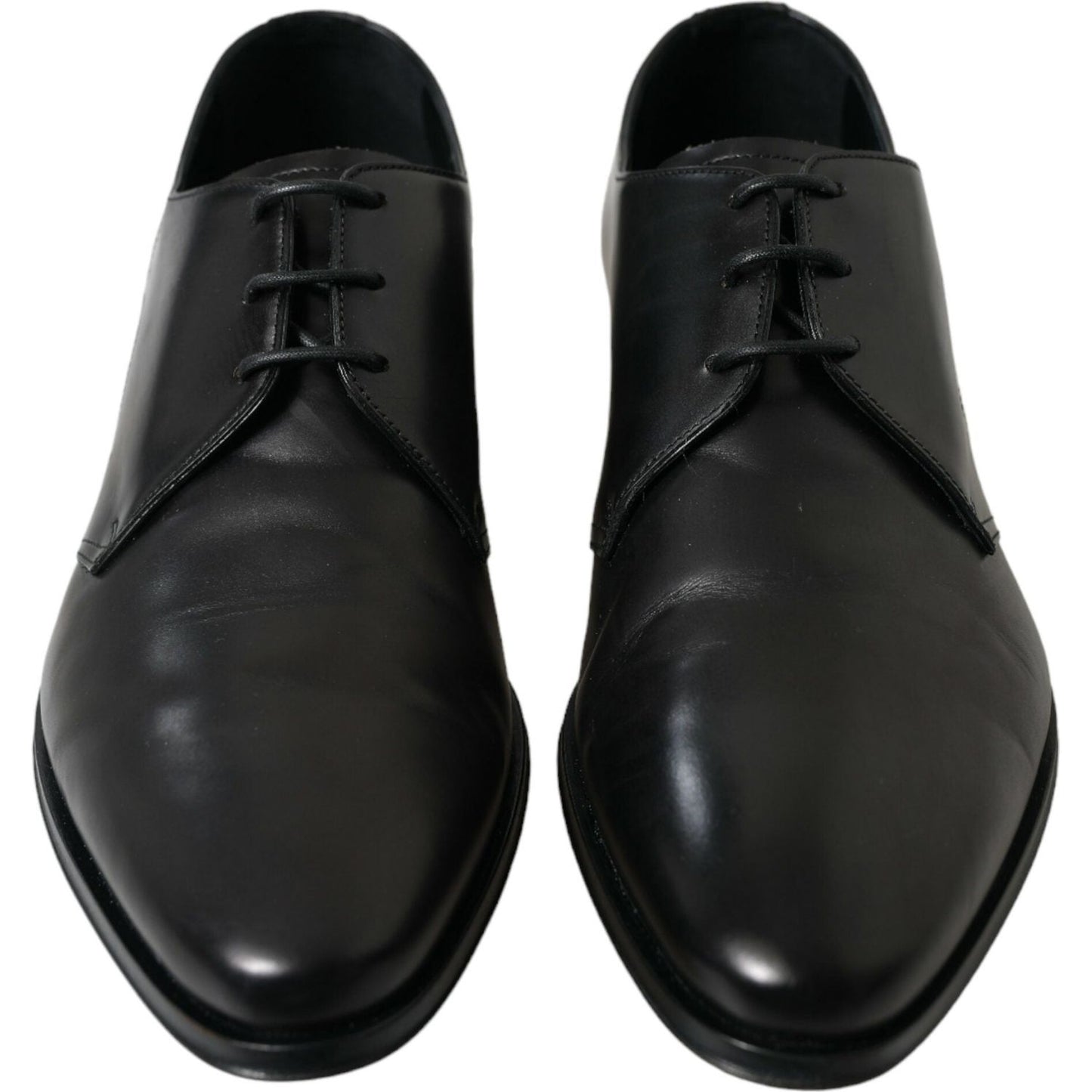 Dolce & Gabbana Black Leather Lace Up Formal Derby Dress Shoes