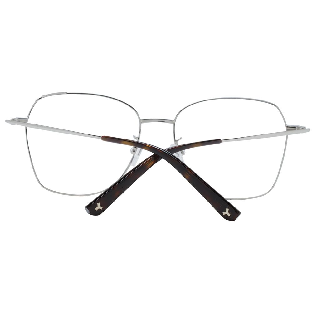 Bally Black Women Glasses Frame featuring black metal full-rim square design and plastic demo lenses, includes branded case.