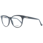 Max Mara Black Women Glasses Frame, black full-rim cat eye design with plastic material, demo lenses, and branded case included.