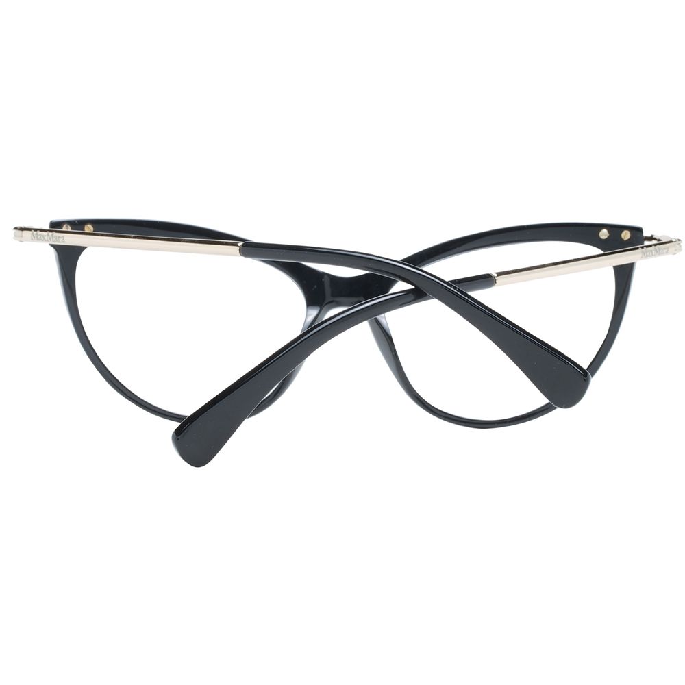 Max Mara Black Women Glasses Frame, cat eye style, full-rim, plastic material, 53 mm lens width, includes branded case.
