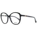 Max Mara Black Women Glasses Frame with full-rim plastic butterfly design in black, branded case included.