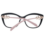 Emilio Pucci Black Women Glasses Frame with black full-rim square design and branded case included.