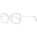 Emilio Pucci Black Women Glasses Frame - Metal full-rim, black square design, 56-16-140 size, with case
