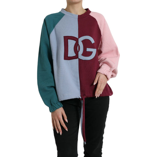 Dolce & Gabbana Multicolor Cotton Crewneck Pullover Sweater TSH84535-46
