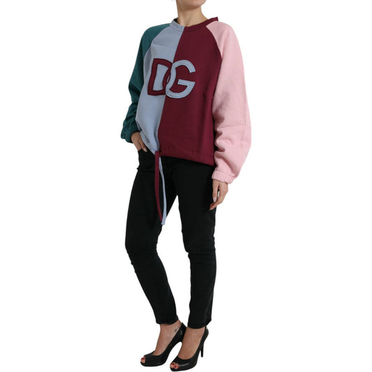 Dolce & Gabbana Multicolor Cotton Crewneck Pullover Sweater TSH84535-46