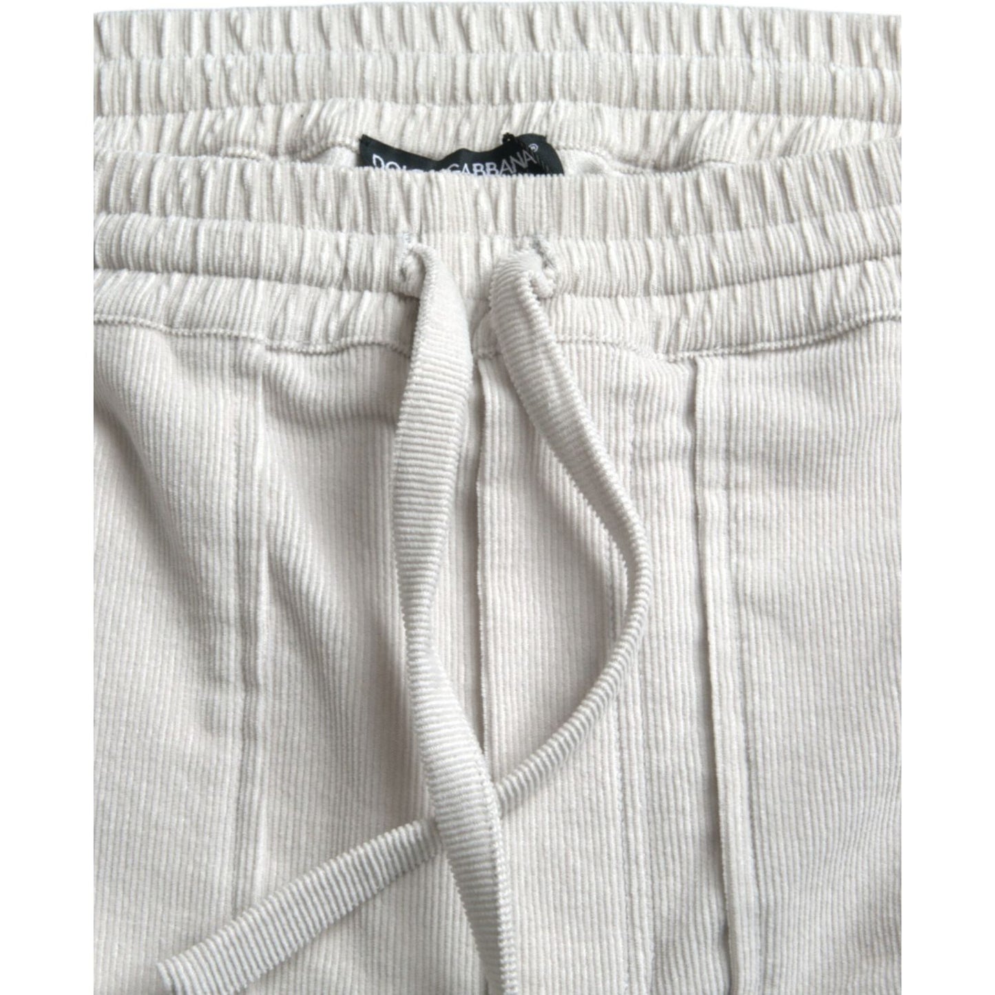 Dolce & Gabbana Beige Cotton Corduroy Logo Bermuda Shorts