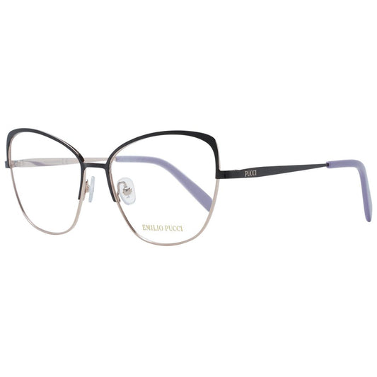 Emilio Pucci Black Women Glasses Frame, metal full-rim cat eye with demo lenses, size 56-16-140, comes with branded case.