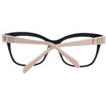 Emilio Pucci Black Women Glasses Frame, full-rim plastic design with demo lenses and branded case, square style, size 54-15-140.