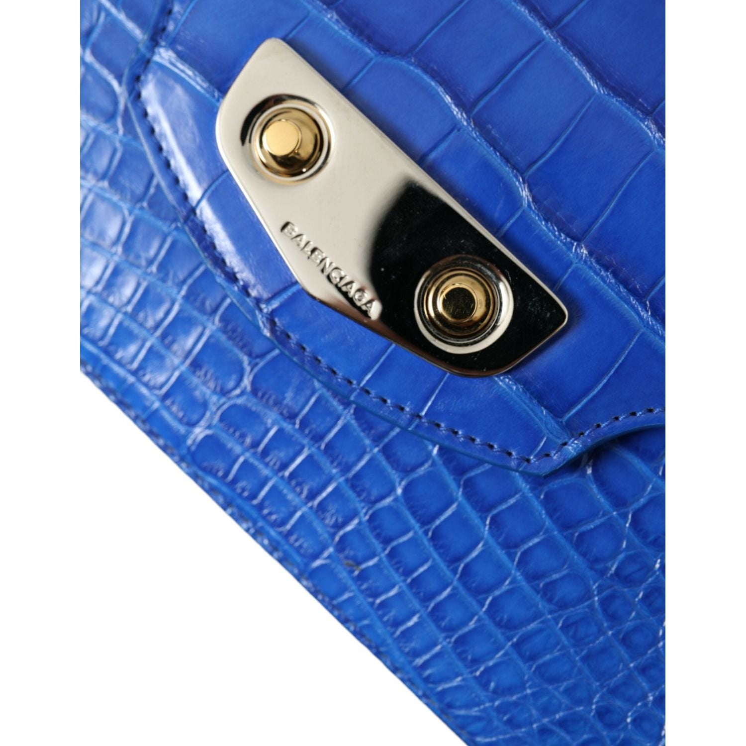 حقيبة كتف صغيرة من جلد التمساح من Balenciaga - أزرق أنيق
