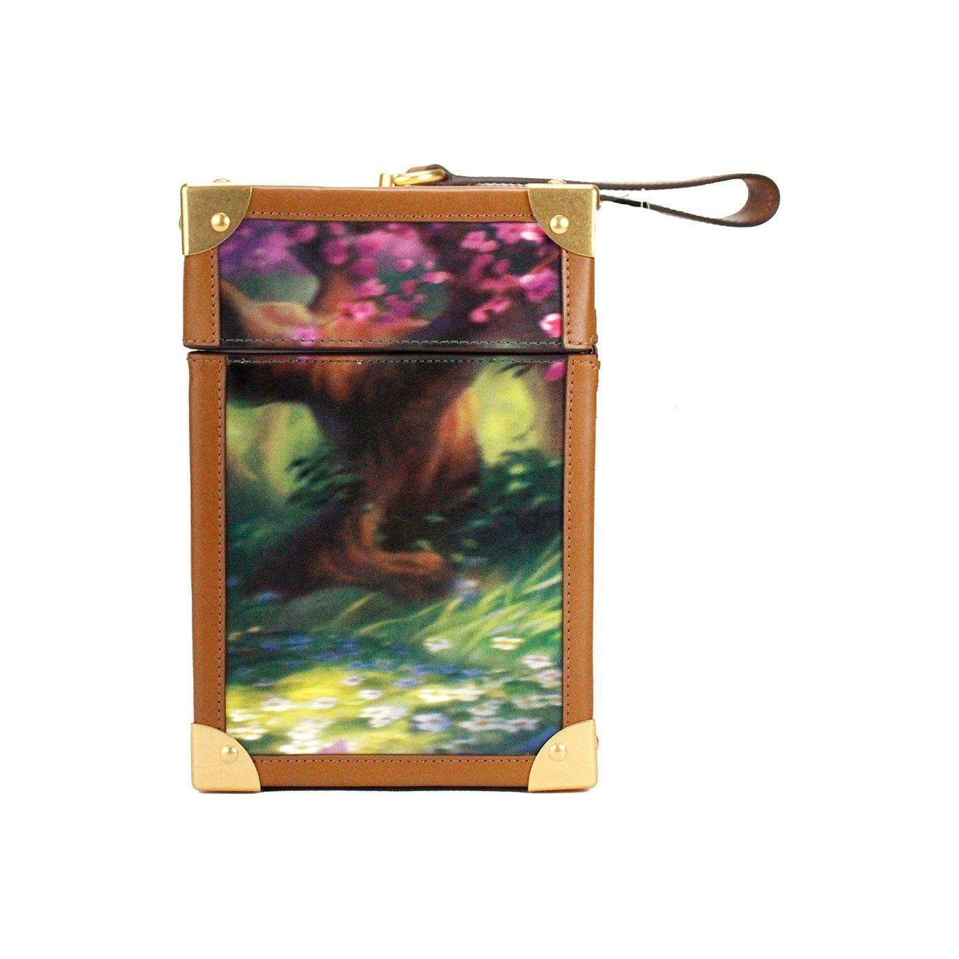 迪士尼小鹿斑比 3D 行李箱印花 PVC 顶部提手手拿包