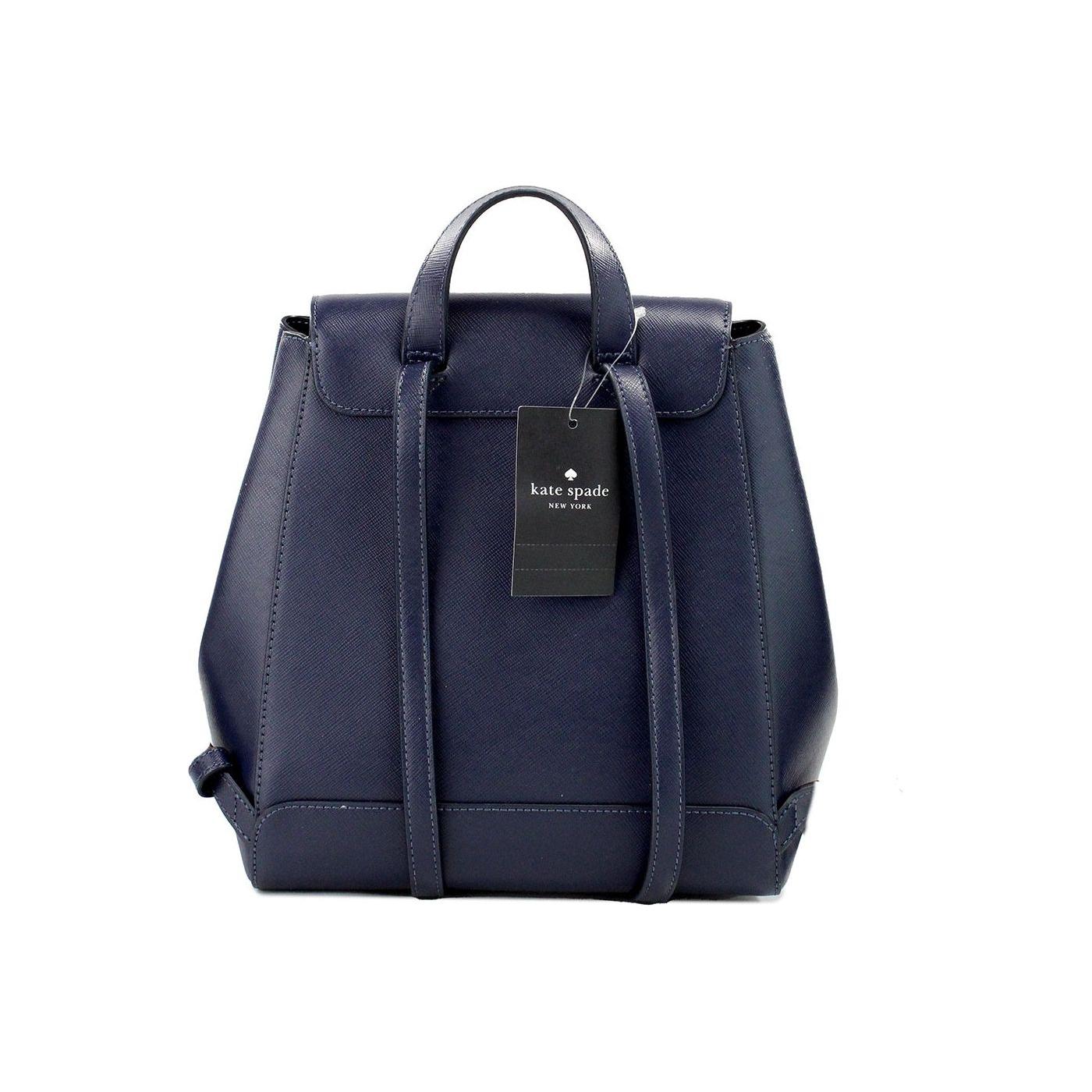 Madison 海军蓝 Saffiano 皮革中号翻盖单肩背包