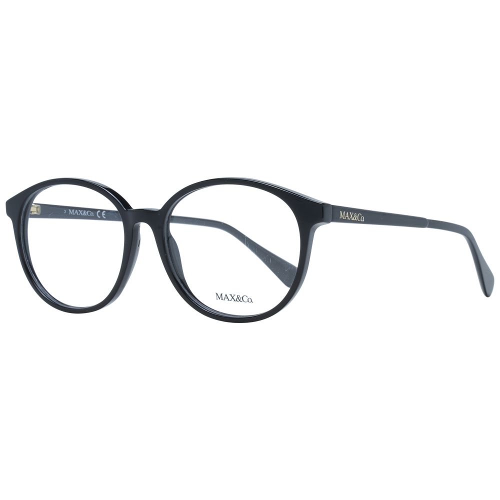 Max & Co Black Women Glasses Frame in full-rim plastic with demo lenses, size 53-16-140, includes branded case.
