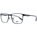 BMW Black Men Glasses Frame with black metal full-rim design, demo lenses, and rectangle style. Includes branded case. Size 55-17-145.