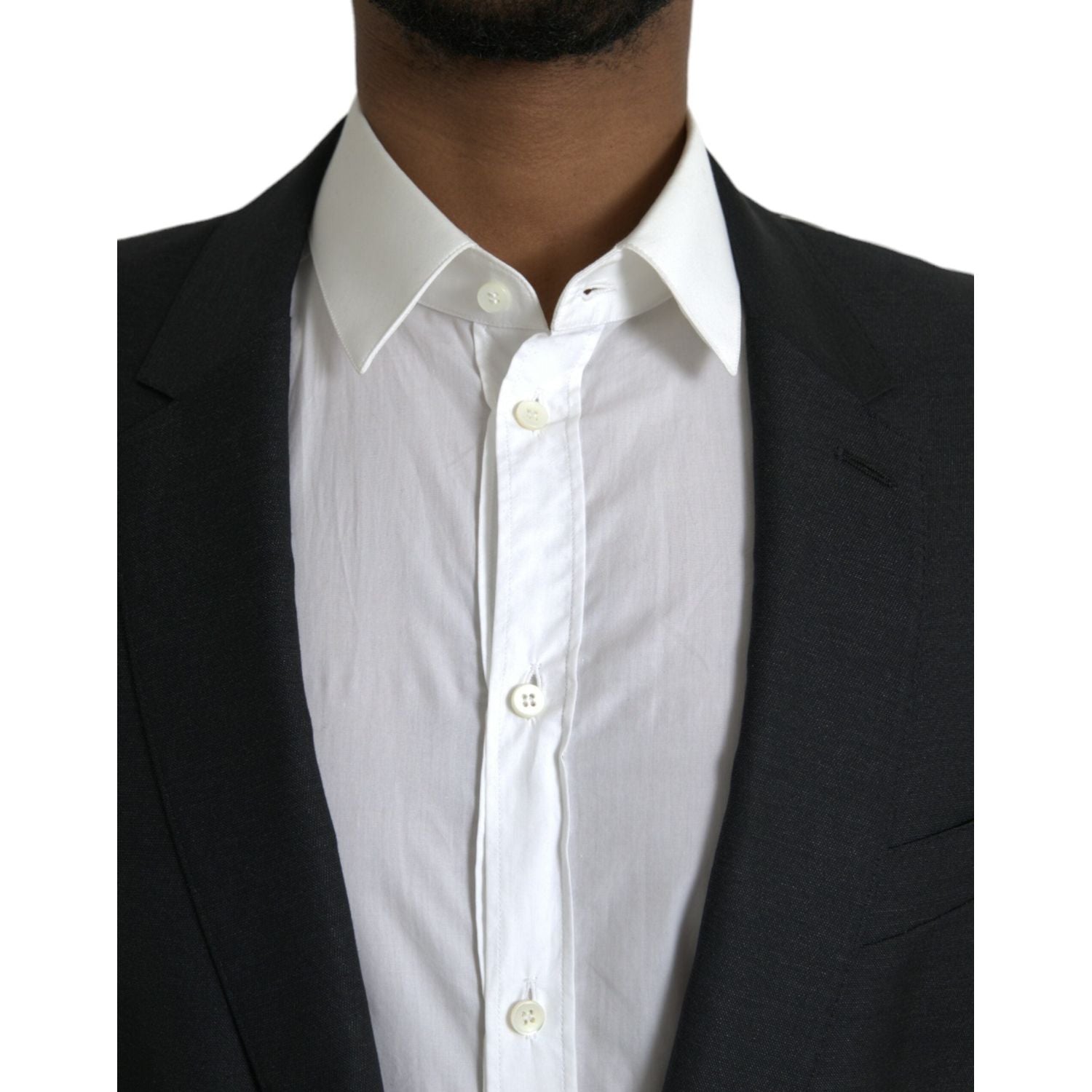 黑色羊毛缺口单排扣大衣