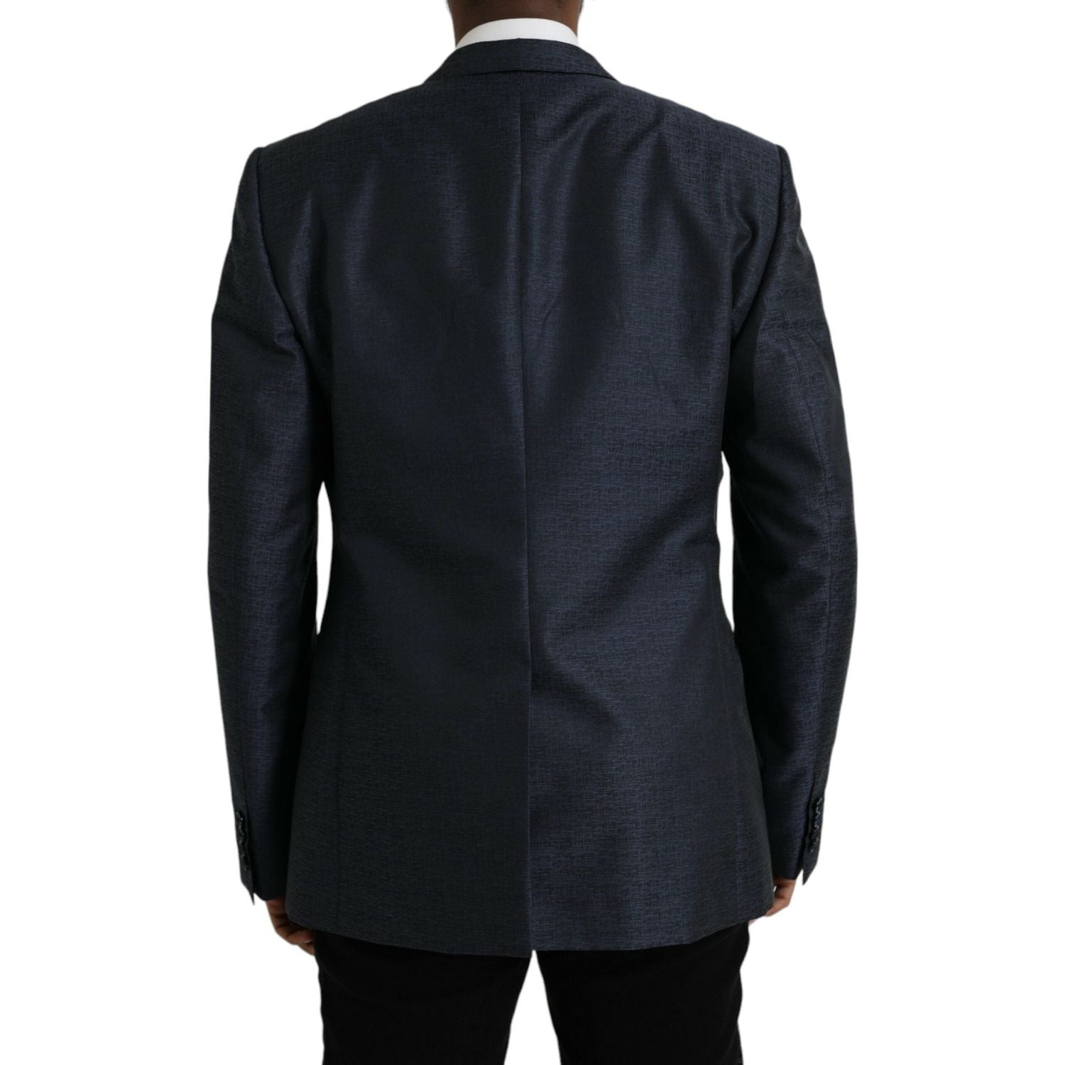 蓝色羊毛 GOLD 单排扣大衣