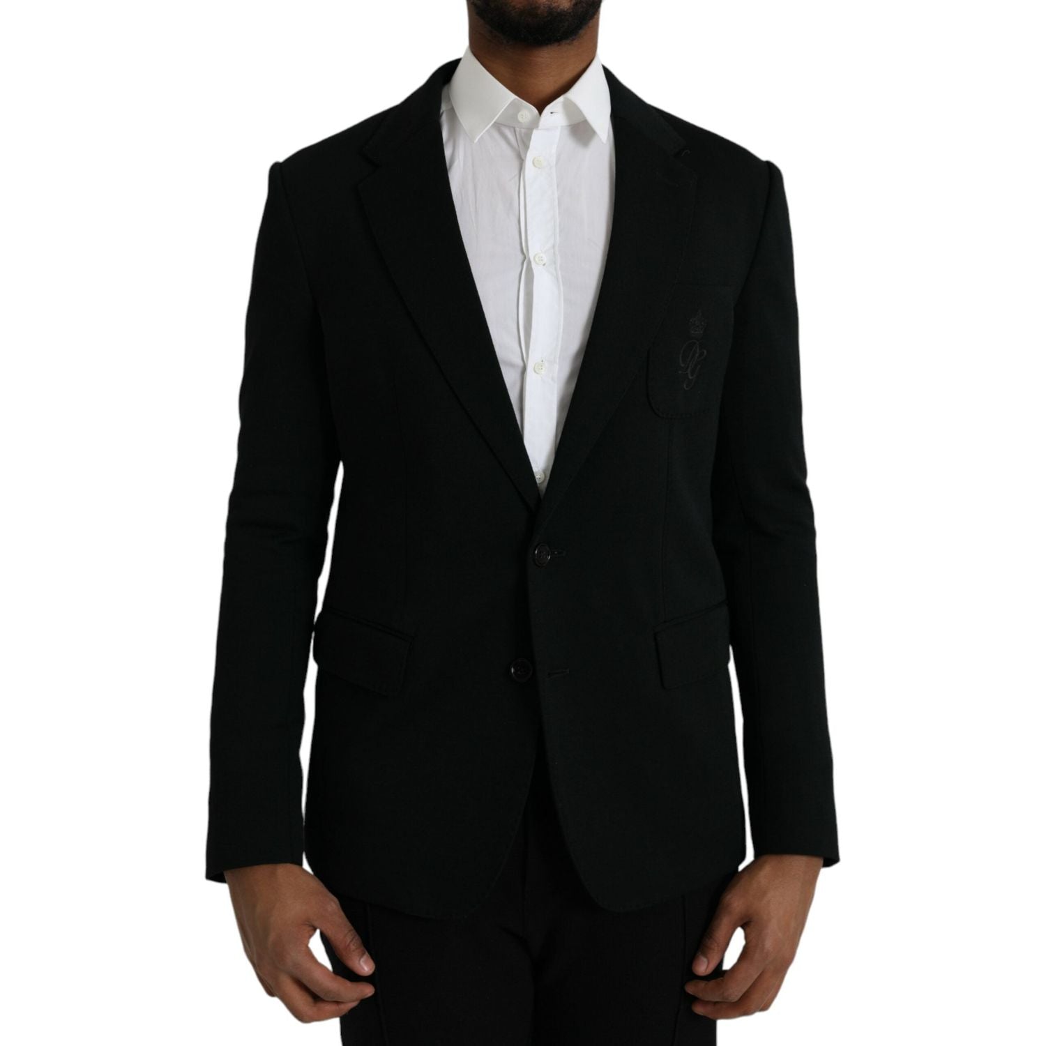 سترة من الصوف الأسود بفتحة واحدة من دولتشي آند غابانا