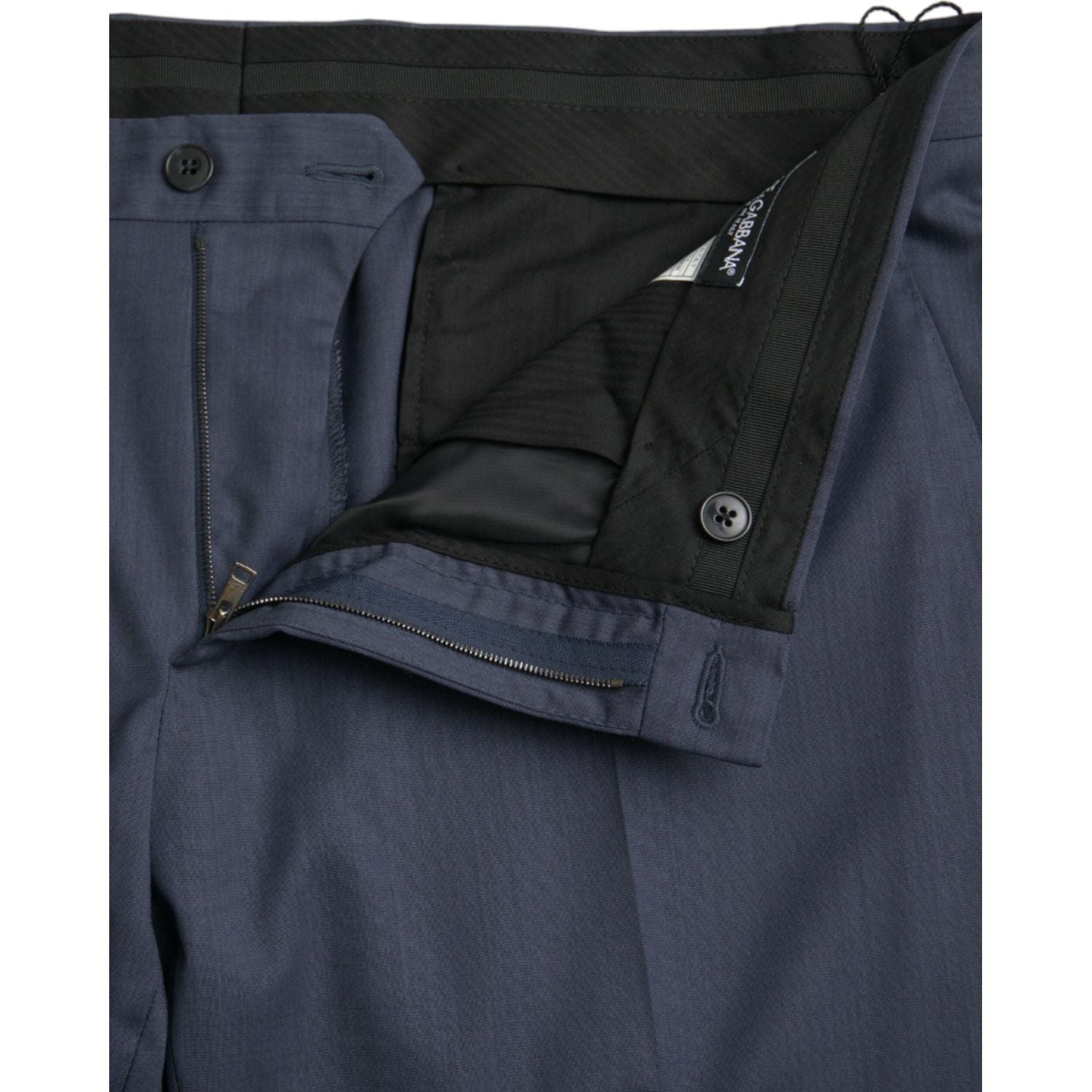 蓝色羊毛修身连衣裙正装裤