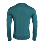 Dolce & Gabbana Dark Green Silk Crew Neck Pullover Sweater