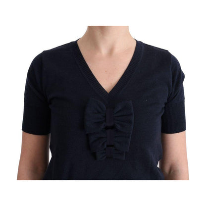 MARGHI LO' Blue 100% Lana Wool Blouse Top
