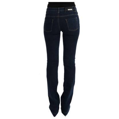 Costume National Blue Cotton Bootcut Flared Jeans Jeans & Pants