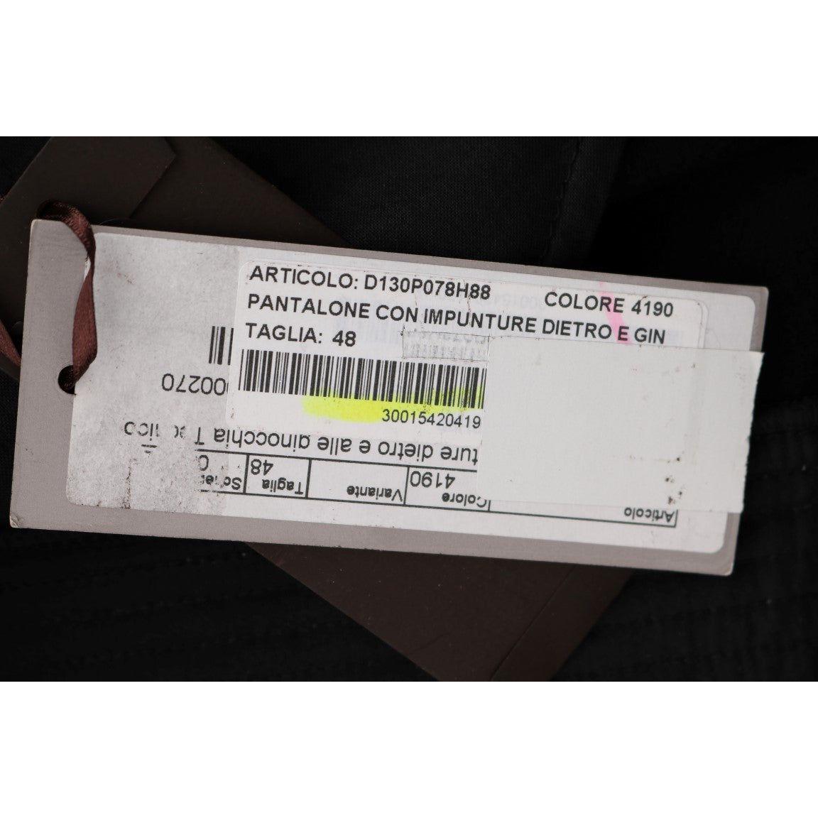 بنطلون بقصّة ضيّقة من القطن باللون الأسود من إيرمانو شيرفينو