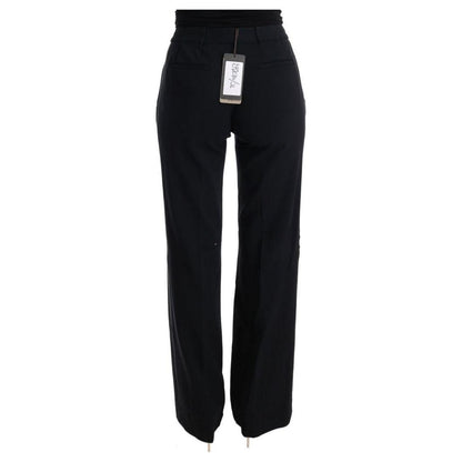 Ermanno Scervino Black Viscose Flare Bootcut Pants