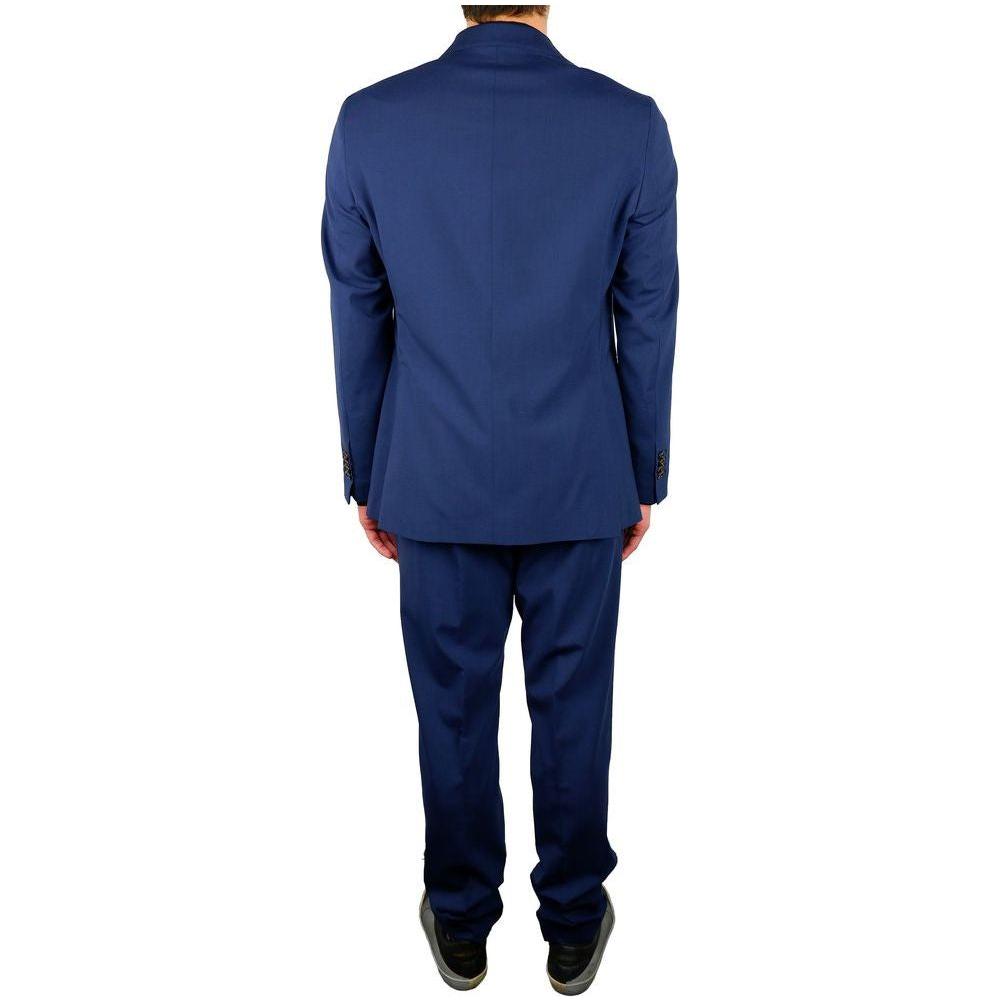 بدلة Aquascutum الأنيقة المكونة من قطعتين من مزيج الصوف باللون الأزرق