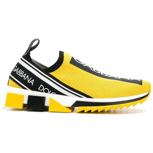 Dolce & Gabbana Chic Logo-Print Stretch Sneakers in Vibrant Yellow
