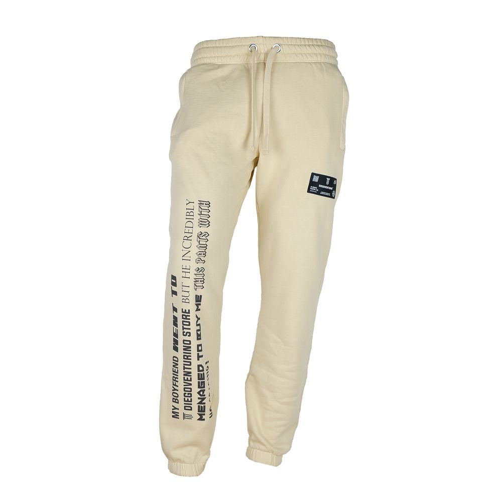 Diego Venturino Beige Cotton Men Track Pant
