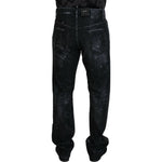 Dsquared² Black Crystal Embellished Tattered Denim Jeans Dsquared² Black