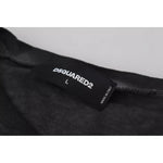 Dsquared² Black Cotton Linen Long Sleeves Pullover Sweater Dsquared² Black