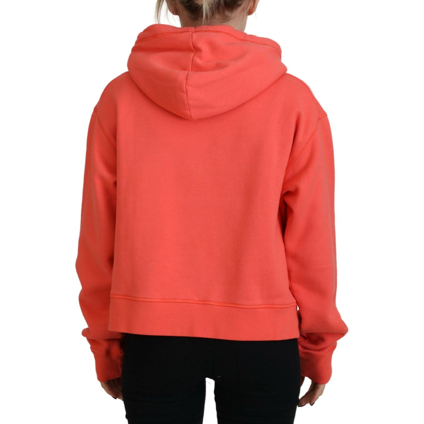 Dsquared² Pink Logo Print Cotton Hoodie Sweatshirt Sweater