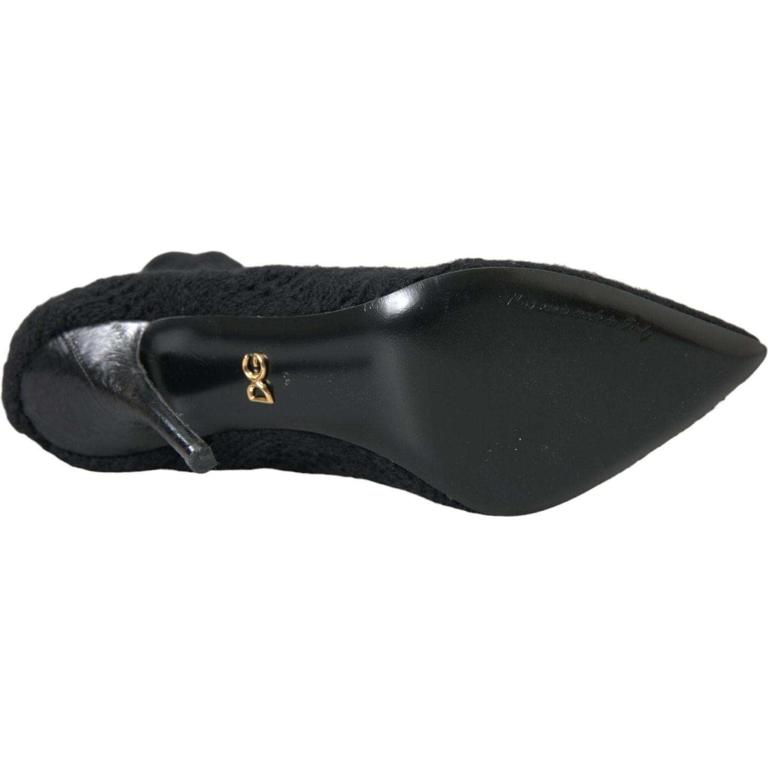 حذاء دولتشي آند غابانا أسود بكعب ستيليتو يصل إلى منتصف الساق