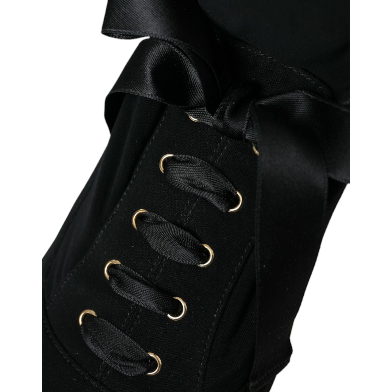 حذاء دولتشي آند غابانا أسود بكعب ستيليتو يصل إلى منتصف الساق